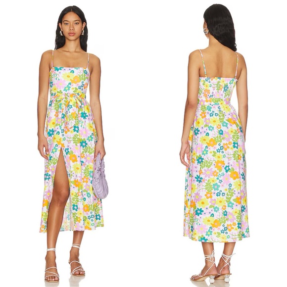 NWT Show Me Your Mumu Amalfi Coast Midi Dress Petal Pop Floral - Picture 2 of 6